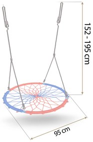 Neo-Sport SWINGO 95 cm modro-červená hojdačka bocianie hniezdo