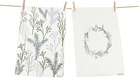 Bavlnené utierky v súprave 2 ks 50x70 cm Christmas Twigs – Butter Kings
