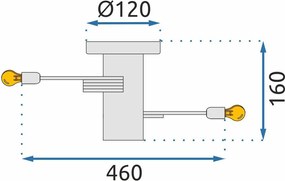 Toolight - Stropné svietidlo 5xE27 60W APP741-5C, čierna, OSW-01106
