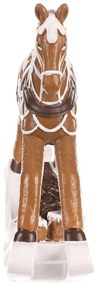 Vianočné dekorácie Hojdací koník, hnedá, polyresin, 17 cm
