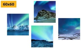 Set obrazov krása polárnej žiary