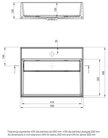 Deante CQR_NU5M - Umyvadlo CORREO 40x50 cm granit/čierne na dosku