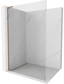 Mexen Kioto L, sprchová zástena Walk-In 60 x 200 cm, 8mm číre sklo, ružové zlato profil, 800-060-103-60-00