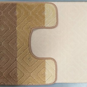 Set kúpeľňových koberčekov v béžovej farbe so vzorom Šírka: 50 cm | Dĺžka: 80 cm