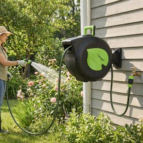 Automatický navijak záhradnej hadice – nástenný navijak s hadicou 30 m