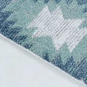 Šnúrkový koberec Bahama sivý / krémový / modrý