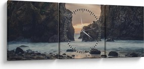 Obraz - Za súmraku (s hodinami) (90x30 cm)
