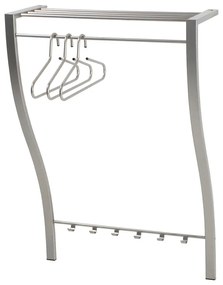 Kovový nástenný vešiak v striebornej farbe s poličkou 75 cm Carve – Spinder Design