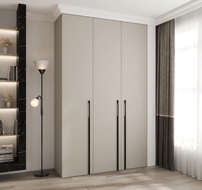 Šatníková skriňa 150 cm Carmela 50-3 (kašmír + čierna). Akcia -19%. Vlastná spoľahlivá doprava až k Vám domov. 1126787