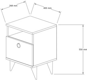 Nočný stolík BARLO 50x40 cm hnedá