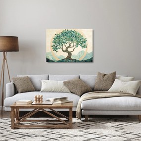 Sklenený obraz – Elegantná mozaika so stromom (70x50 cm)