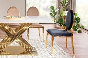 Jedálenská stolička KING VELVET bežová/ zlatá