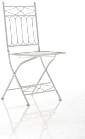Kovová skladacia stolička Asina - Biela antik