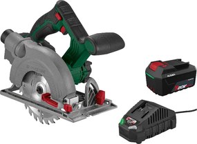 Parkside®  Aku ručná kotúčová píla 20 V Phksa 20-Li C4 + Akumulátor 20 V/4 Ah + Nabíjačka na akumulátor 20 V/2,4 A  (800012233)