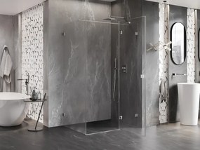 Mexen Lunar T, sklopný pravý sprchový kút 140 x 70 cm, 8mm číre sklo, oceľový profil, 834T-140-070-97-00-P