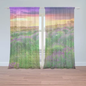 Sablio Záclony Levanduľové pole: 2ks 150x250cm