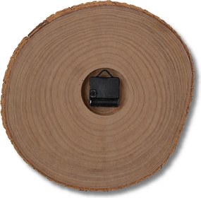 Drevené nástenné hodiny z plátu dreva s kôrou a letokruhmi  | KORRO: Amber - 3072 26-29 cm 4814-115583 KOR007-29-AMBER