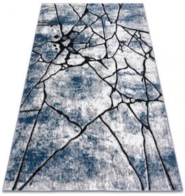 Moderný koberec COZY 8873 Cracks, prasknutý betón - Štrukturálny, dve vrstvy rúna, modrá Veľkosť: 200x290 cm