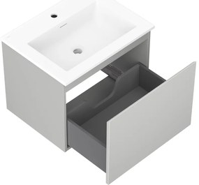Mexen Orio, kúpeľňová skrinka 60 cm s umývadlom Otis, 1 zásuvka, šedá matná/biela matná, 91A10-06047-1-BF62-W18M01