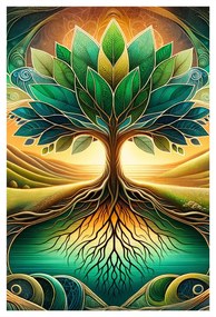 Obraz mystický strom života pri jazere