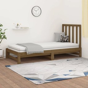 Rozkladacia denná posteľ medová 2x(90x200) cm borovicový masív