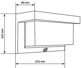 LED Solárne nástenné svietidlo so senzorom TONY LED/3,7V 1800 mAh IP44