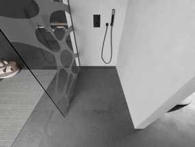 Mexen Kioto, sprchová zástena Walk-In 100 x 200 cm, 8mm číre sklo biely vzor, grafitový profil, 800-100-101-66-97