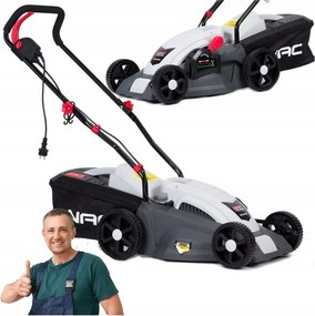 Elektrická Indukčná Kosačka Nac 1400W 34CM, Kôš 40L, Tiché Mulčovanie