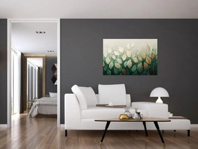Obraz - Zlato-zelené listy (90x60 cm)