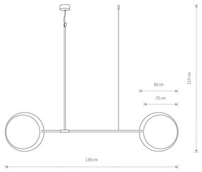 Závesné svietidlo Minimal z dubového dreva, 2-pl.