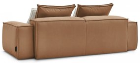 Hnedá pohovka z imitácie kože 260 cm Boheme – Bobochic Paris