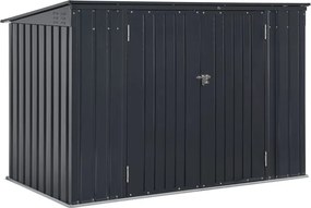 Kovový prístrešok, 3 popolnice, výklopné veko, 200×105×128cm