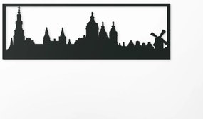 drevko Obraz Amsterdam panoráma Rozmer obrazu: 29,5 x 89 cm, Farba dekorácie: Čierna