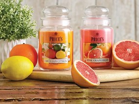 PRICE´S MAXI sviečka v skle Ružový grapefruit - horenie 150h
