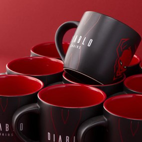 Hrnček Diablo Chairs, čierno-červená