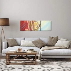 Obraz odpočívajúce ženy, olejomaľba (s hodinami) (90x30 cm)