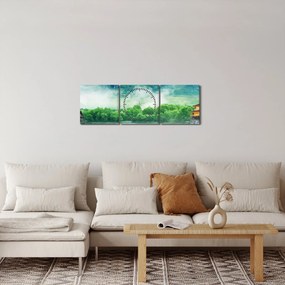 Obraz - Snová krajina (s hodinami) (90x30 cm)
