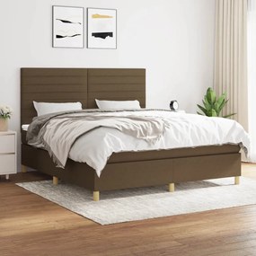 Boxspring posteľ s matracom tmavohnedá 160x200 cm látka 3142428