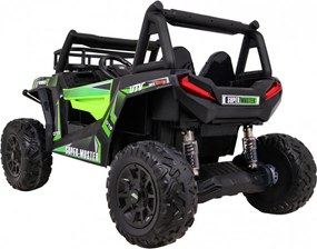Ramiz Buggy UTV Off-roader pre deti Zelená + diaľkové ovládanie + nosič batožiny + pomalý štart + EVA + MP3 LED