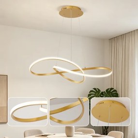 Brilagi - stmievateľný LED luster na lanku INFINITY LED/80W/230V 80x80 cm zlatý + diaľkové ovládanie