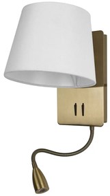Nástenné svietidlo v bielo-bronzovej farbe – SULION