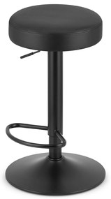 ROJST Barová stolička - ekokoža čierna / čierna základňa