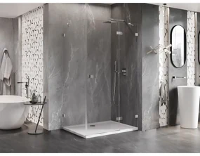 Mexen Lunar, pravostranný výklopný sprchový kút 90 x 70 cm, 8mm číre sklo, chrómový profil, 834-090-070-01-00-P