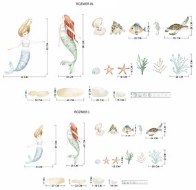 Súprava nálepiek morské panny