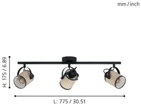 Eglo 43495 - Bodové svietidlo RUSCOMB 3xE27/10W/230V
