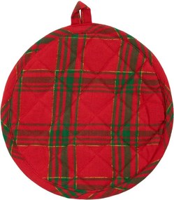 Červeno-zelená okrúhla chňapka podložka Wonder Christmas – Ø 20*1cm