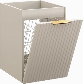 Závesná skrinka pod umývadlo Adele Cashmere s doskou a košom na prádlo 120 cm kašmírová/dub wotan