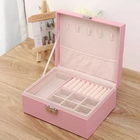 Elegantná šperkovnica a organizér na bižutériu - ružová