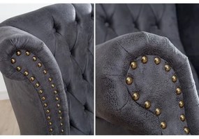Kreslo 37473 Chesterfield Antik šedá  - Komfort-nábytok