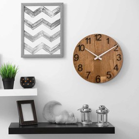 SENTOP | Luxusné dubové nástenné hodiny s 3D číslicami | SENTOP MAS016-OSMO-3072-heads-silver analógové